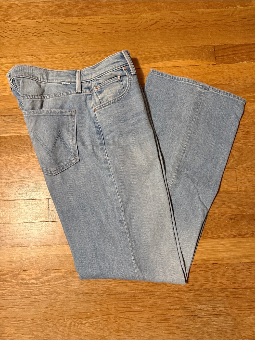 MOTHER Light Blue Wide-Leg Jeans